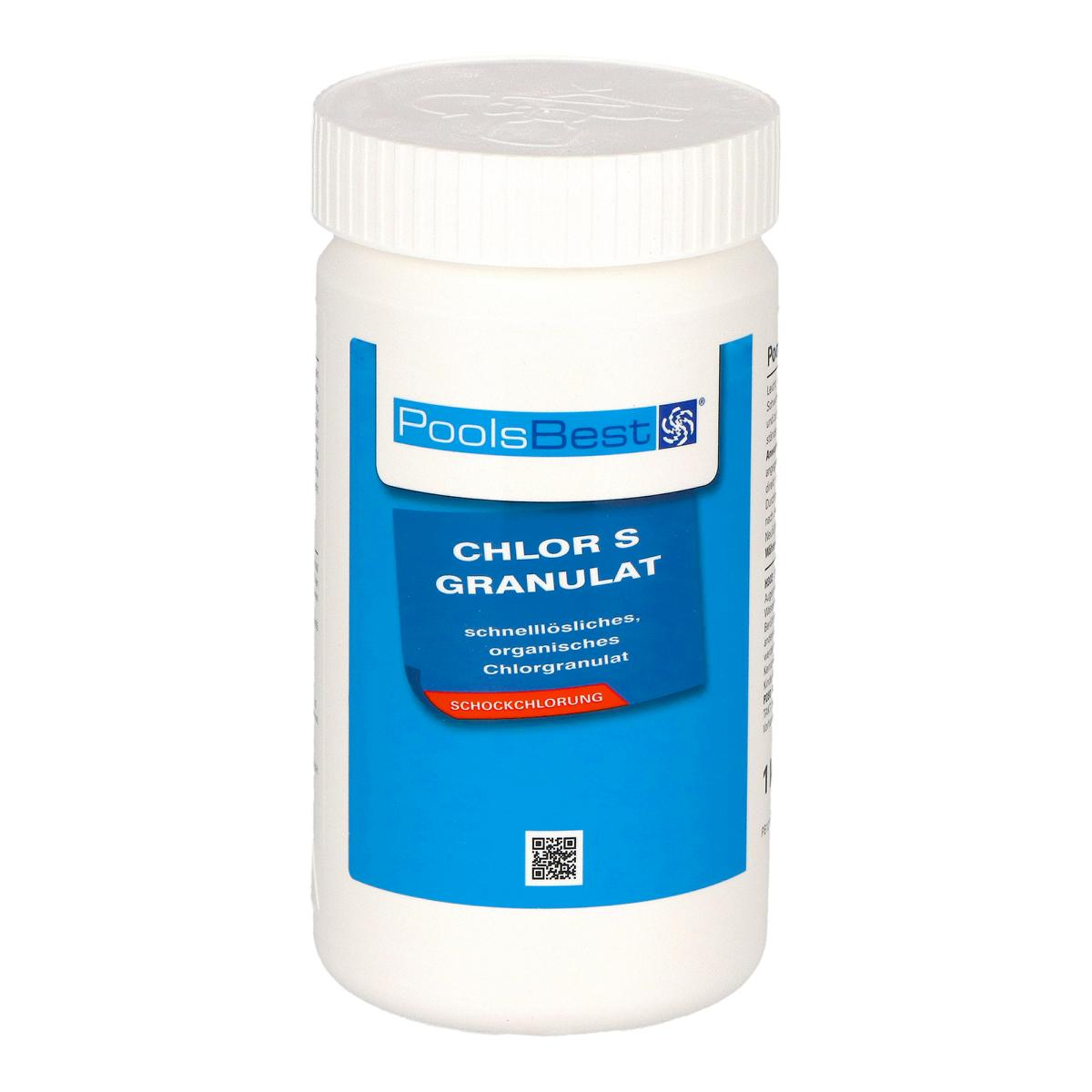 1 kg - Granulés de chlore PoolsBest® S, rapidement solubles 56% de chlore actif