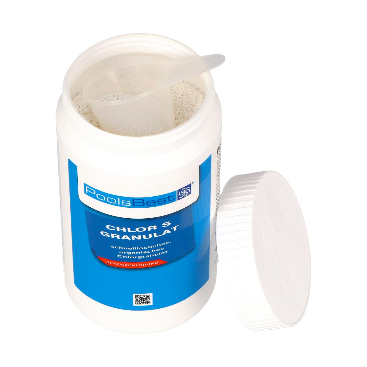 1 kg - Granulés de chlore PoolsBest® S, rapidement solubles 56% de chlore actif
