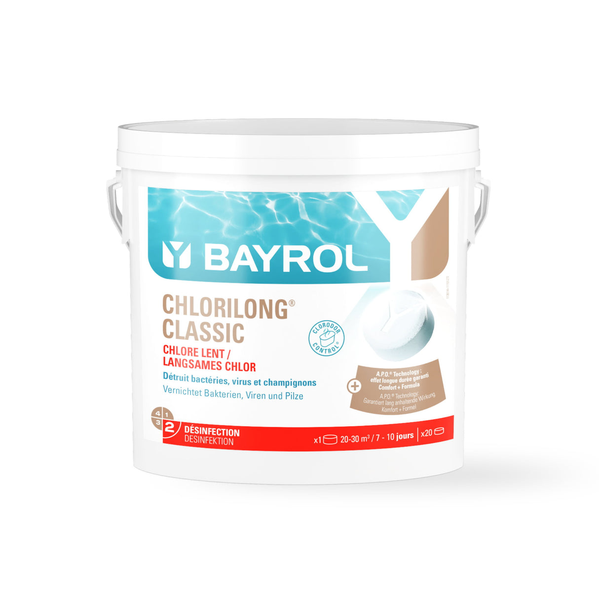 5 kg - BAYROL e-Chlorilong® CLASSIC Comprimés de 200 g