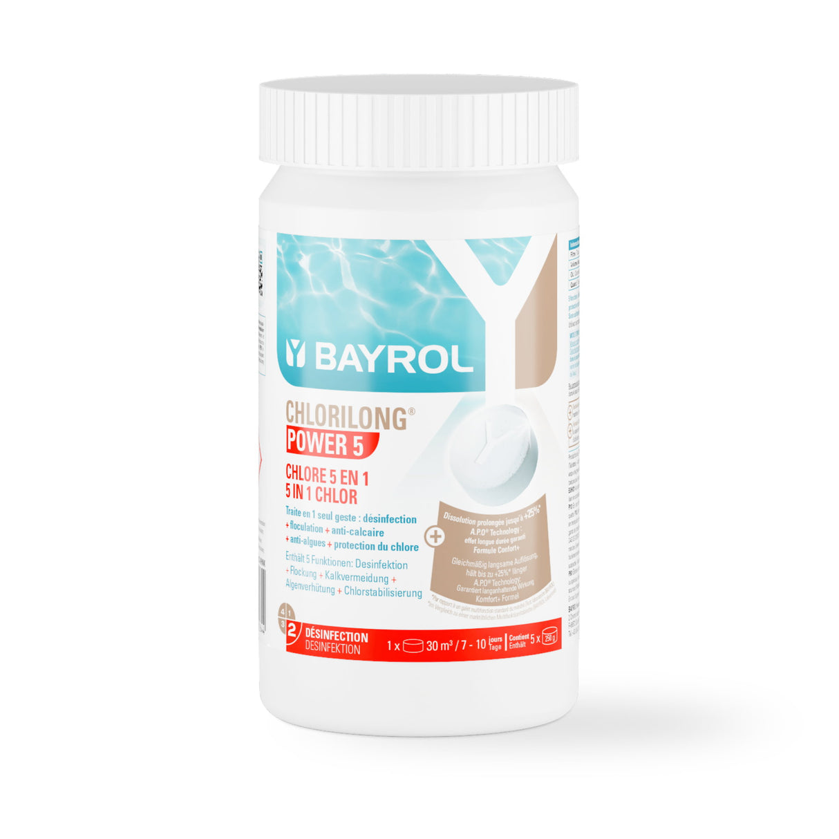 1 kg - BAYROL e-Chlorilong® POWER 5 comprimés de 200 g