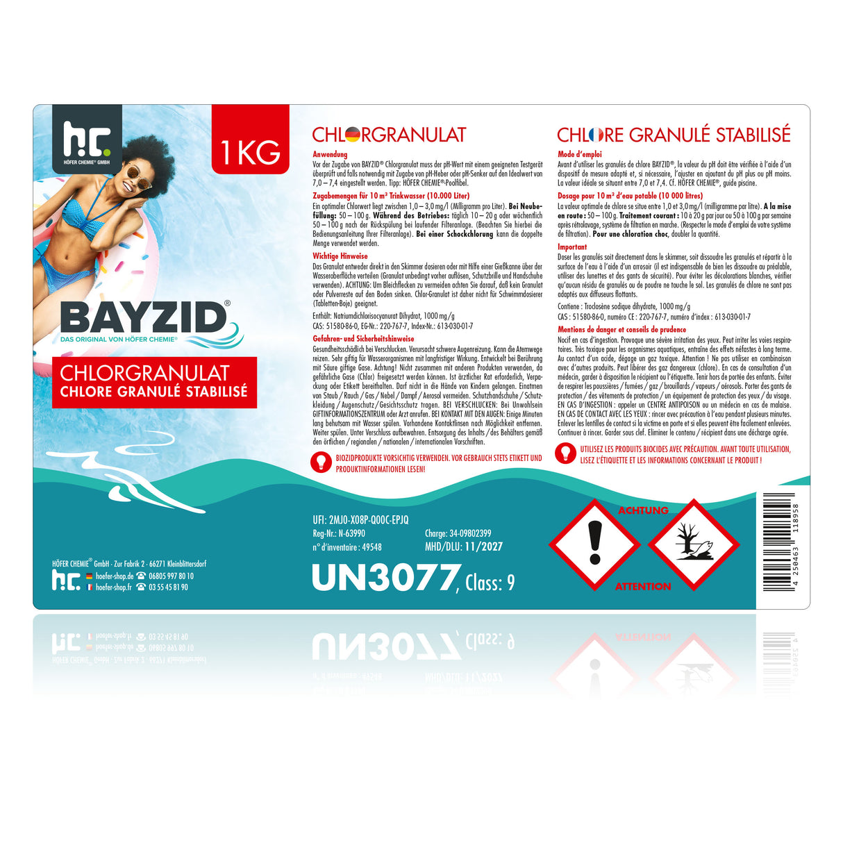 1 kg BAYZID® Chlore en granulés