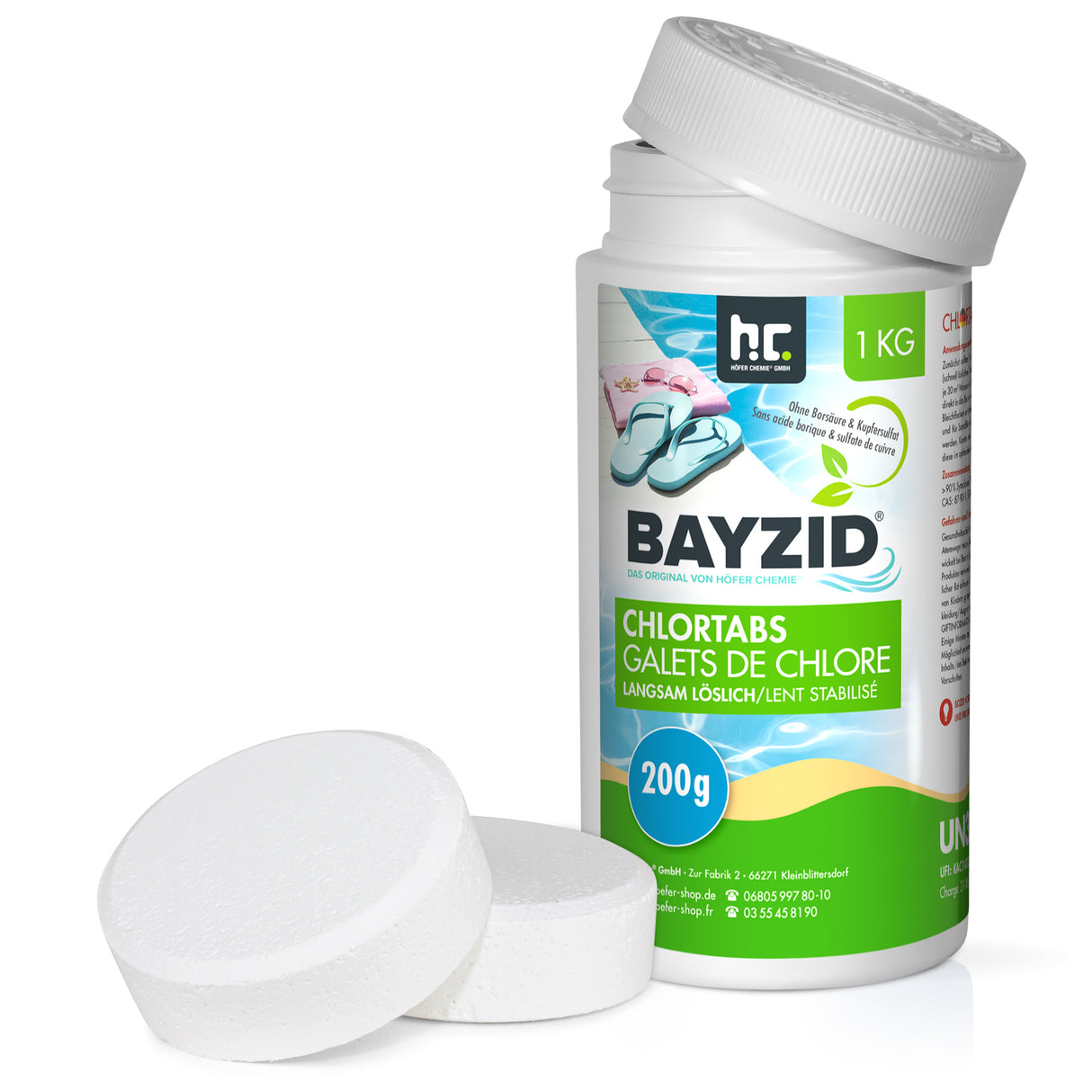 1 kg BAYZID® Chlortabs 200g à dissolution lente
