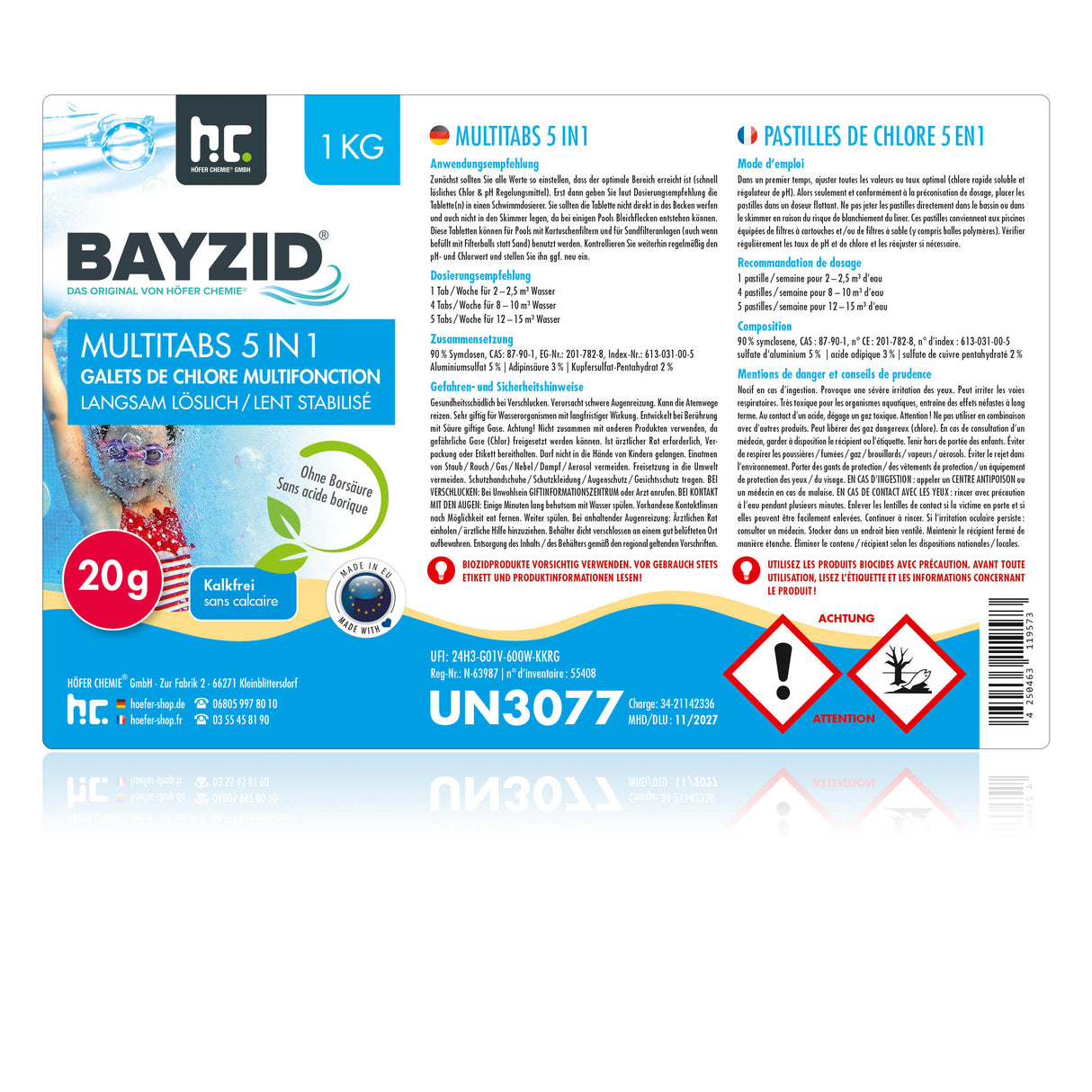 1 kg de BAYZID® Multitabs 5in1 20g