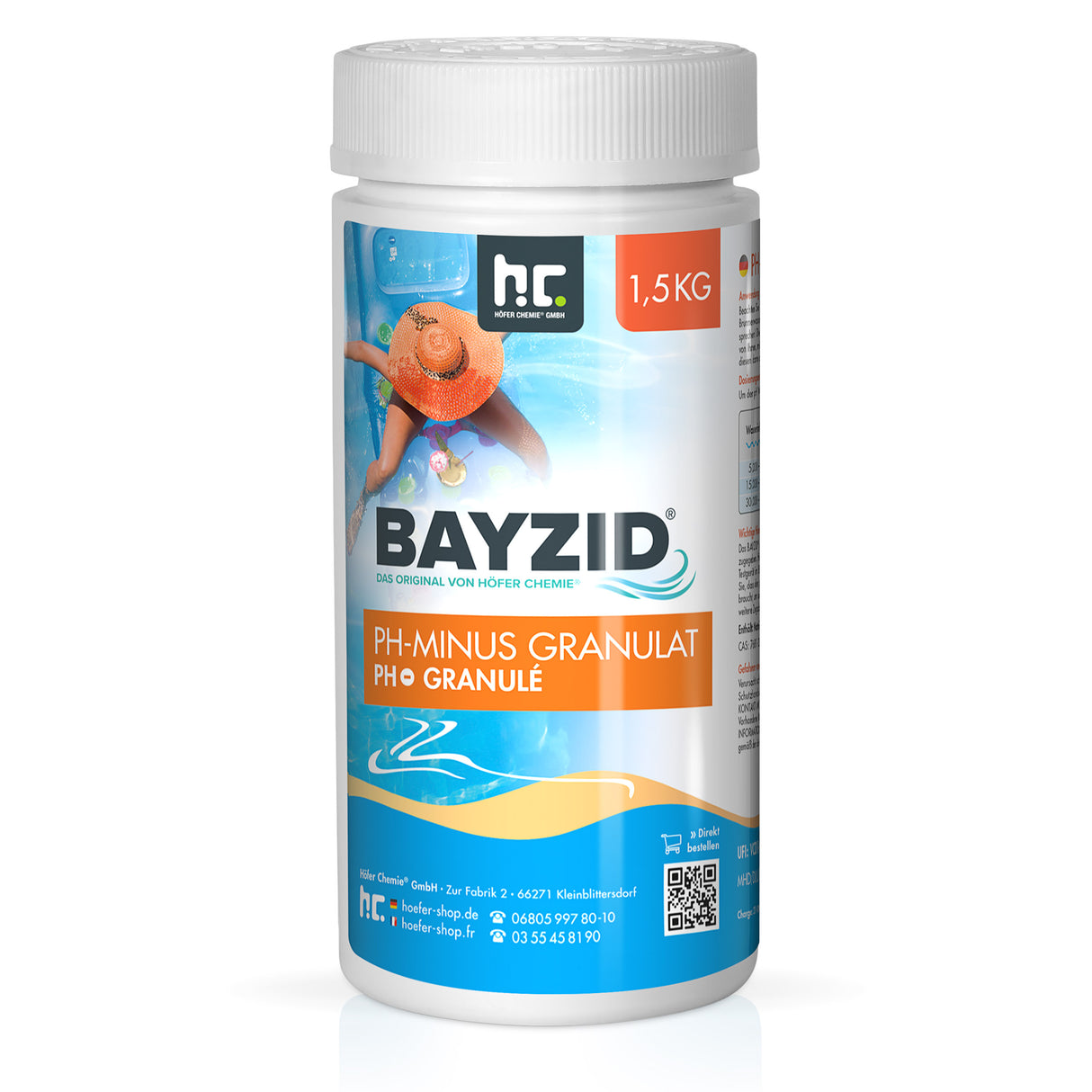 1,5 kg BAYZID® pH Minus granulés