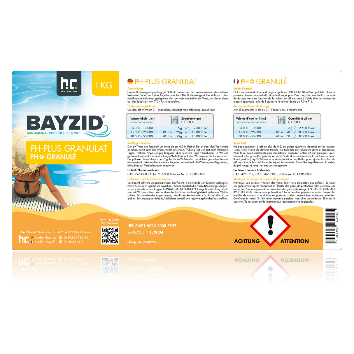 1 kg BAYZID® pH Plus granulés