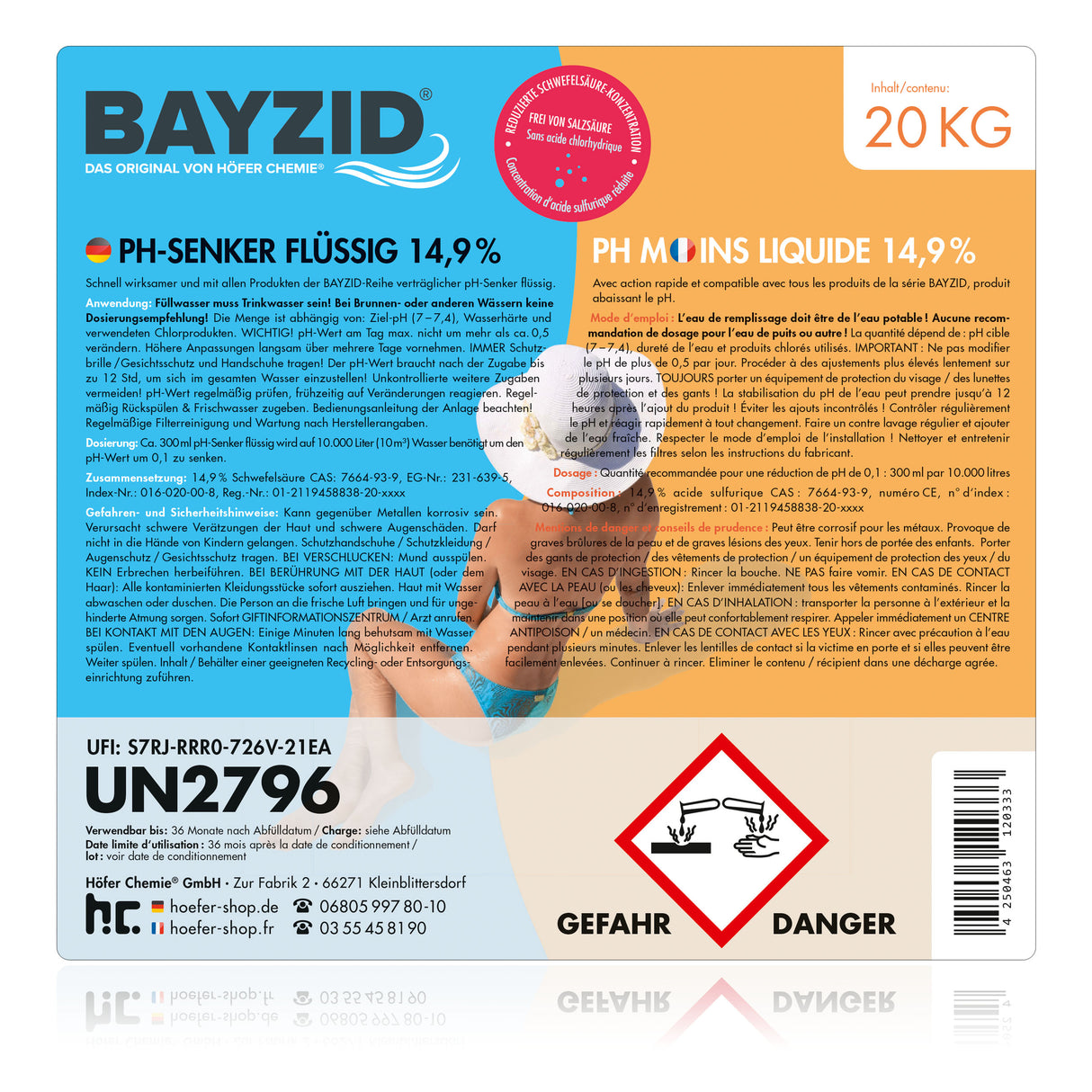 20 kg BAYZID® pH Moins liquide