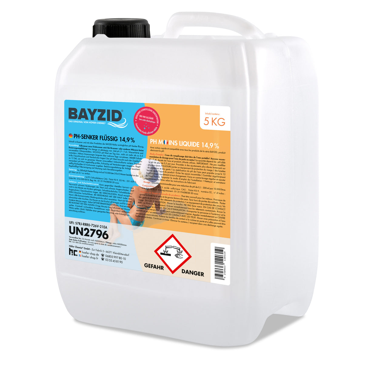 5 kg BAYZID® pH Moins liquide