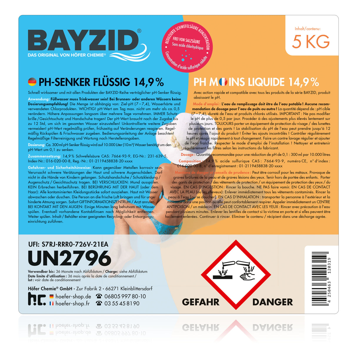 5 kg BAYZID® pH Moins liquide