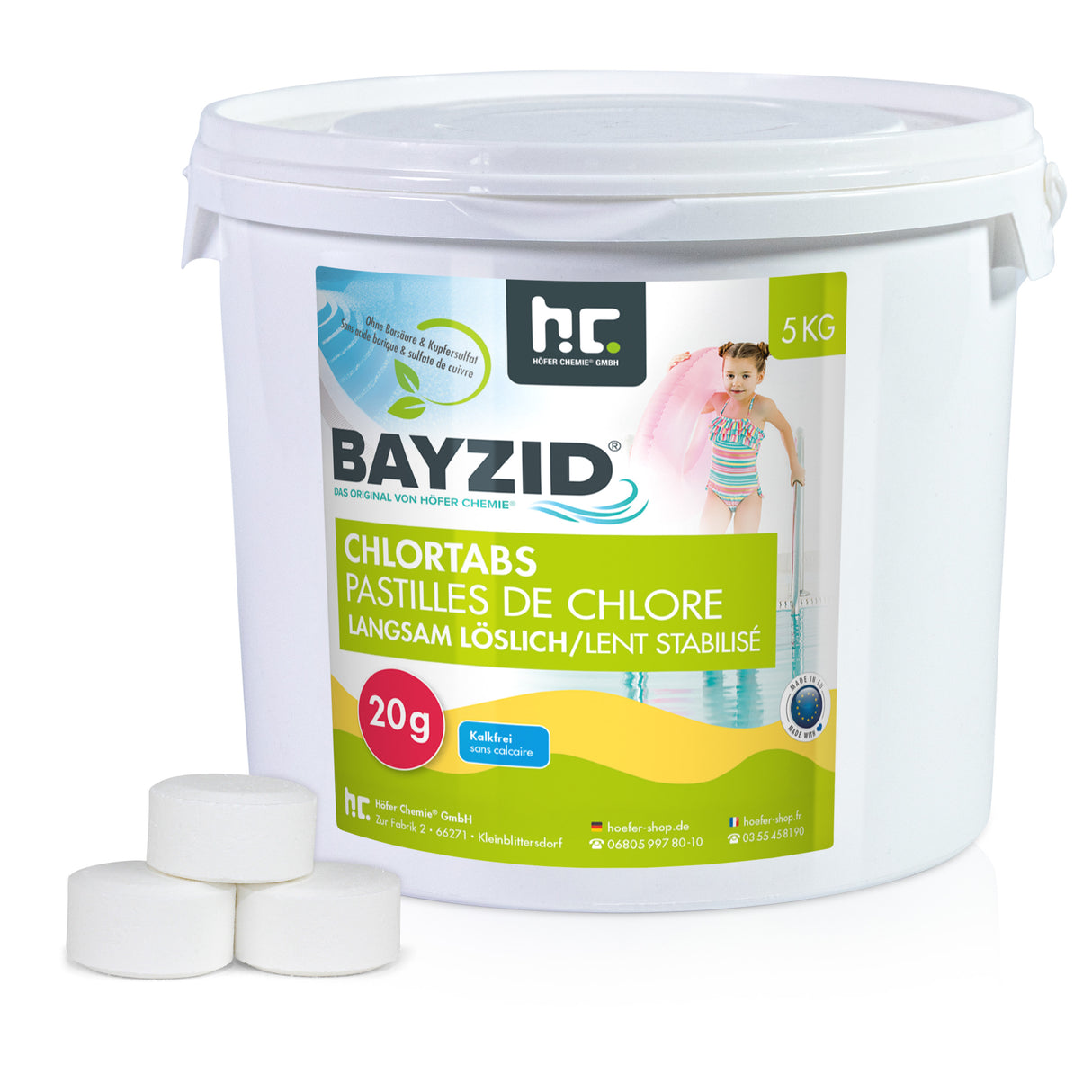5 kg BAYZID® Chlortabs 20g à dissolution lente