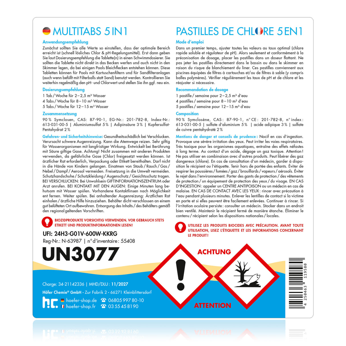 5 kg de BAYZID® Multitabs 5in1 20g