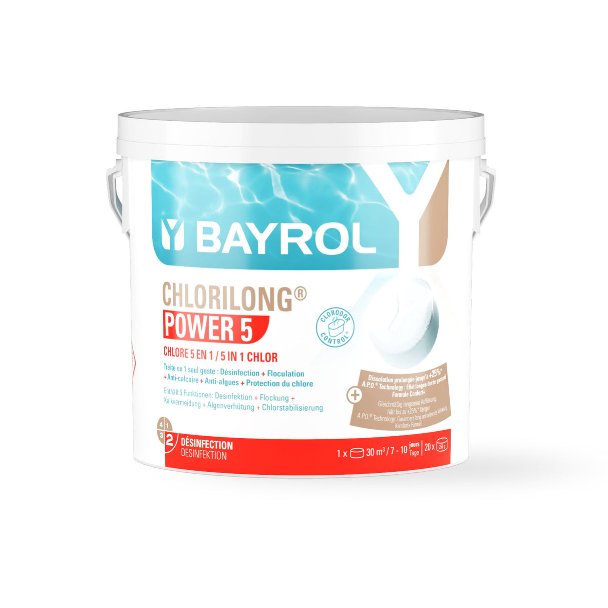 5 kg - BAYROL e-Chlorilong® POWER 5 200 g Tabletten