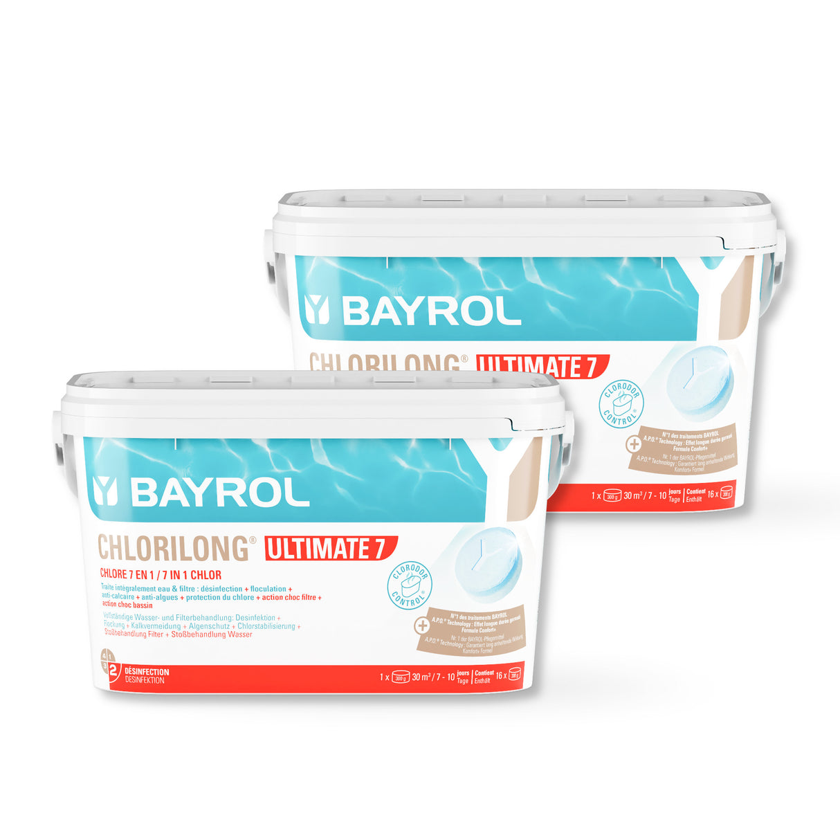 9,6 kg (2 x 4,8 kg) BAYROL e-Chlorilong® ULTIMATE 7 300 g Tabletten