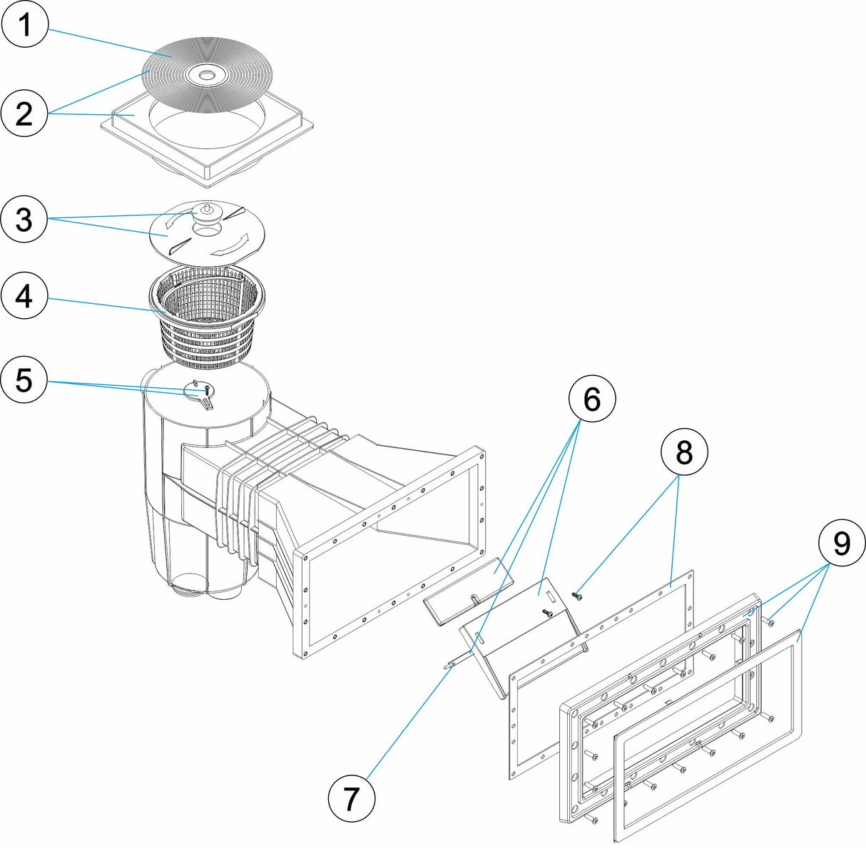 Kit de joints pour écumeur Astral à large ouverture 17,5 litres