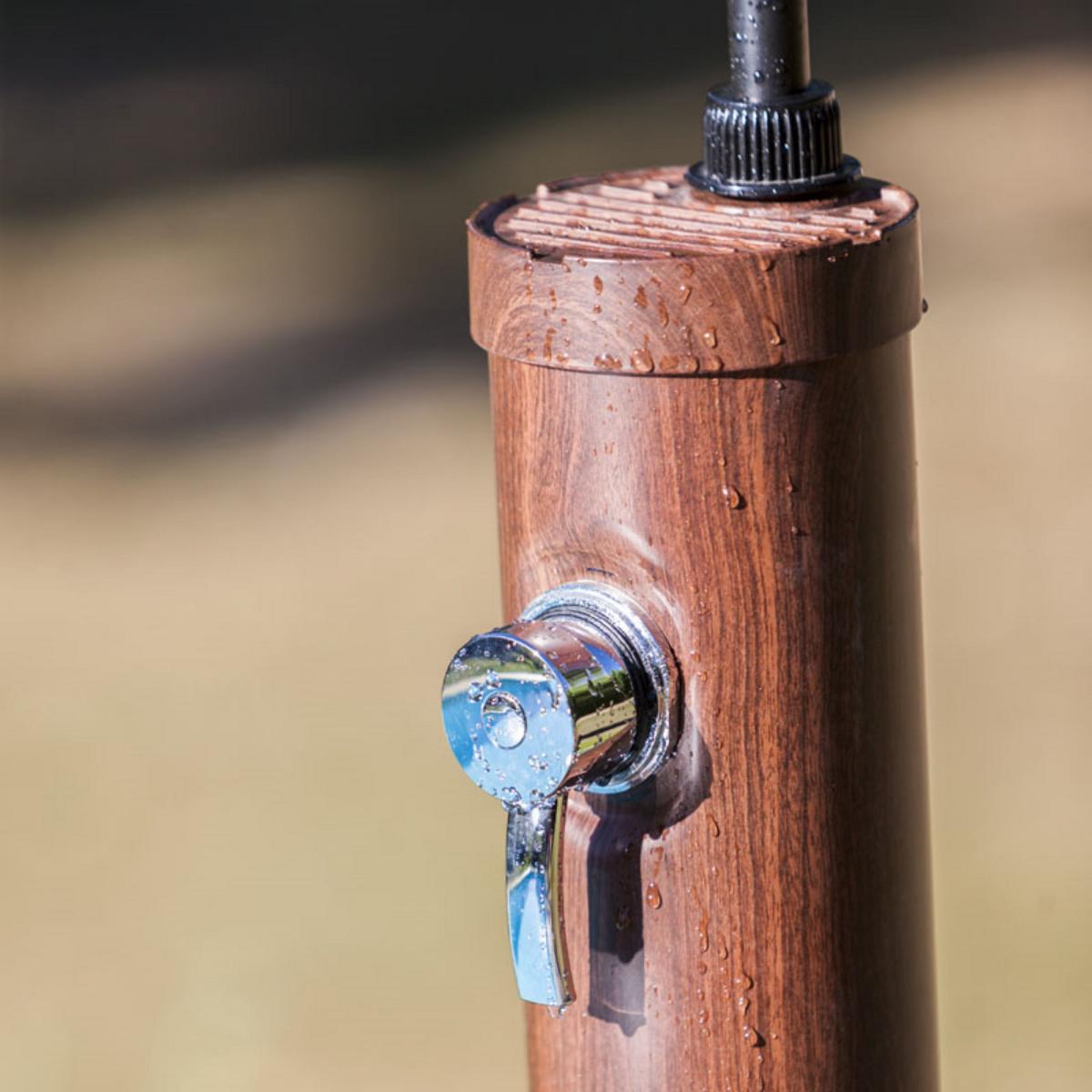 Douche solaire GRE PVC 9 litres aspect bois