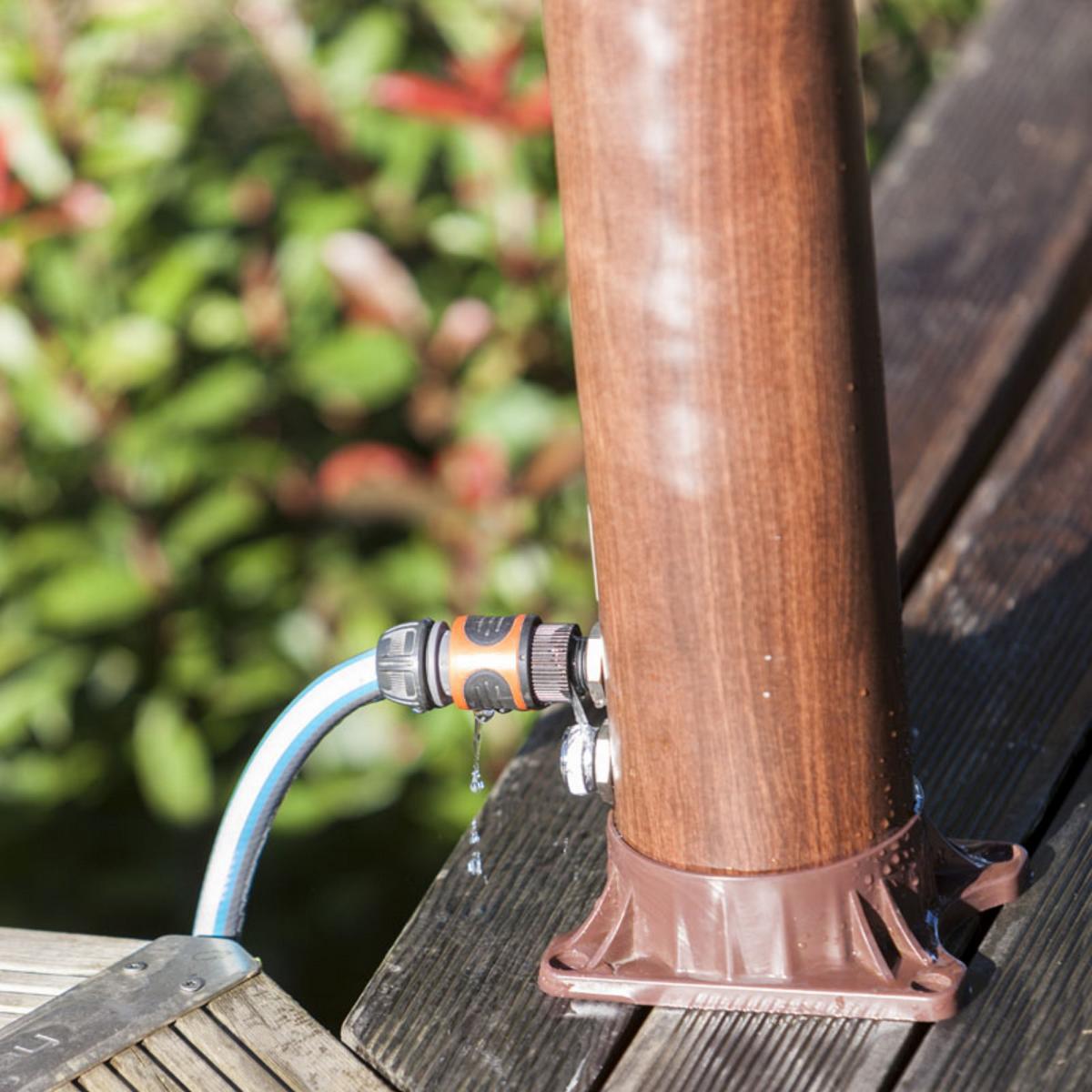 Douche solaire GRE PVC 9 litres aspect bois