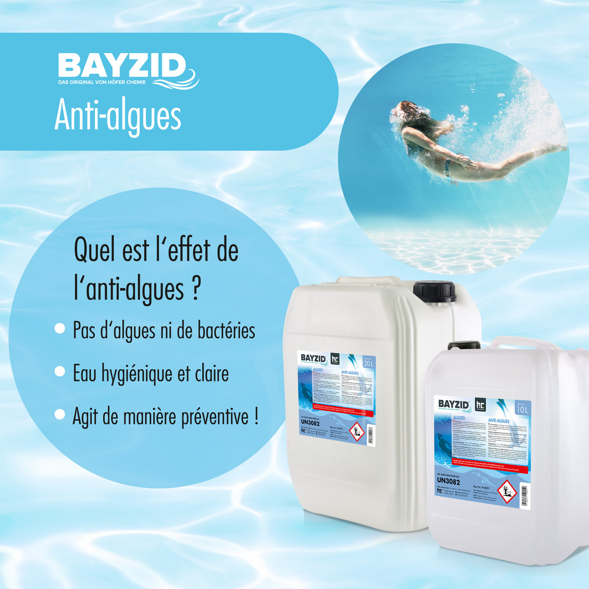 1 L BAYZID® Algicide Prévention des algues