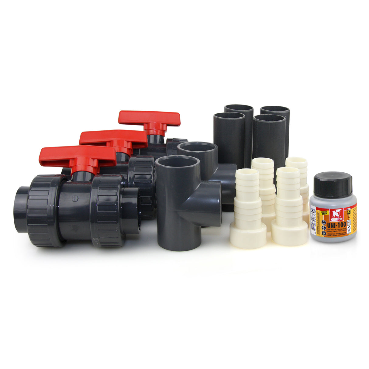 Bypass-Set für Wärmepumpen, Ø 38/32 mm Klebemuffe -unverklebt-