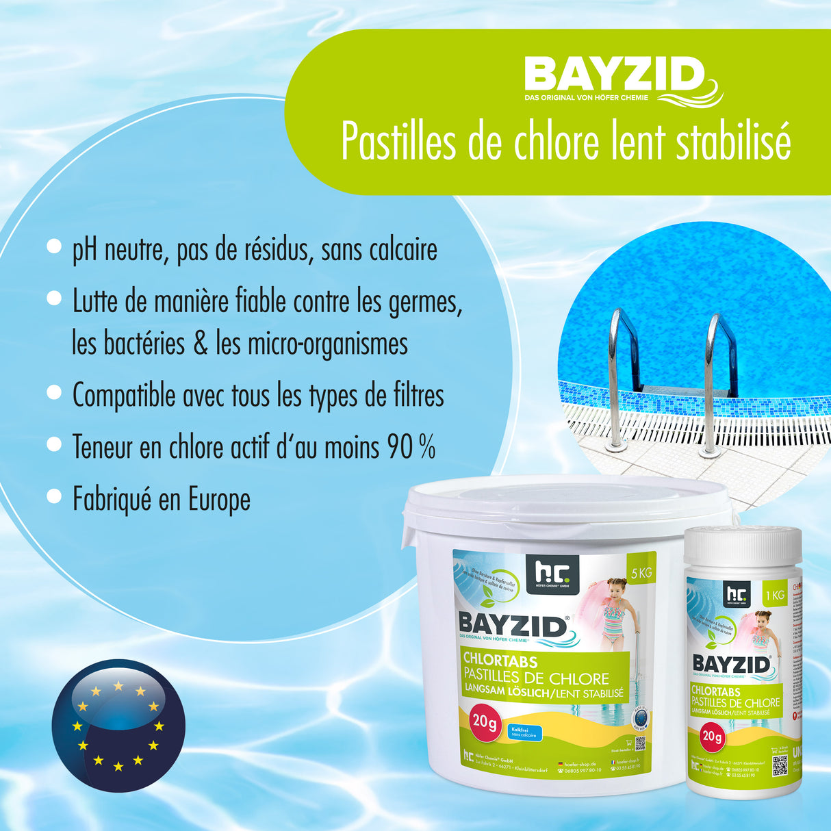 5 kg BAYZID® Chlortabs 20g à dissolution lente
