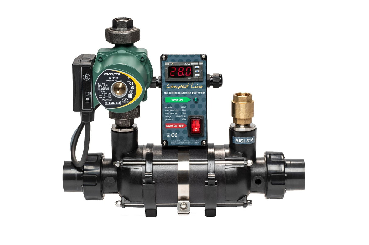 Échangeur de chaleur Daprà D-KWT Compact Line avec tube ondulé en titane