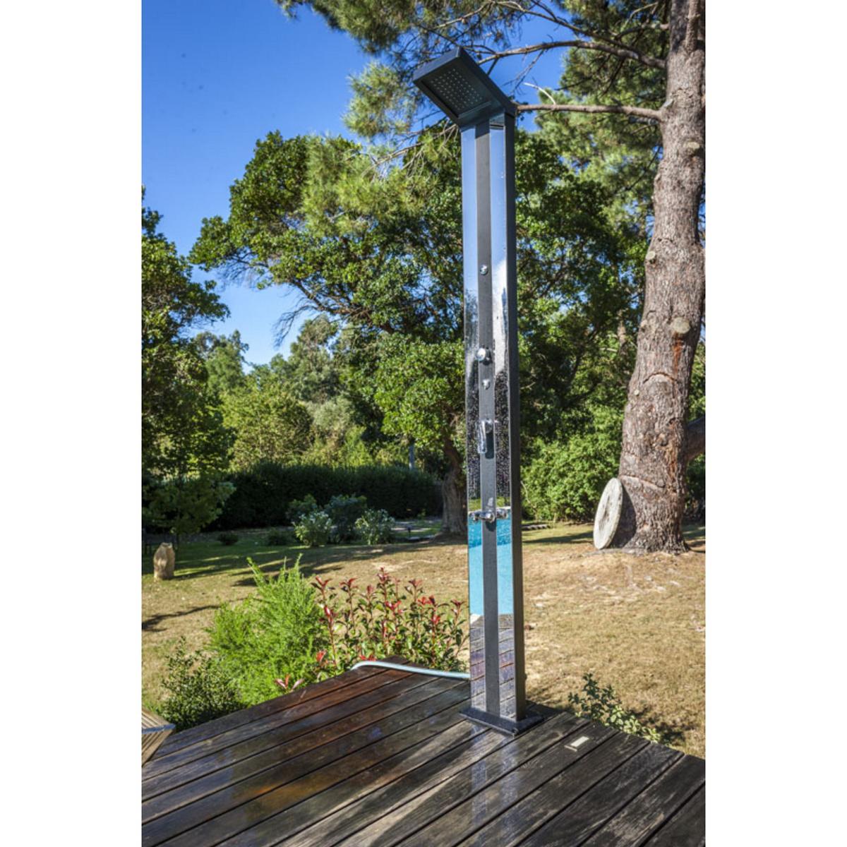 GRE Alu-Solardusche Luxe 38 Liter in silber/schwarz