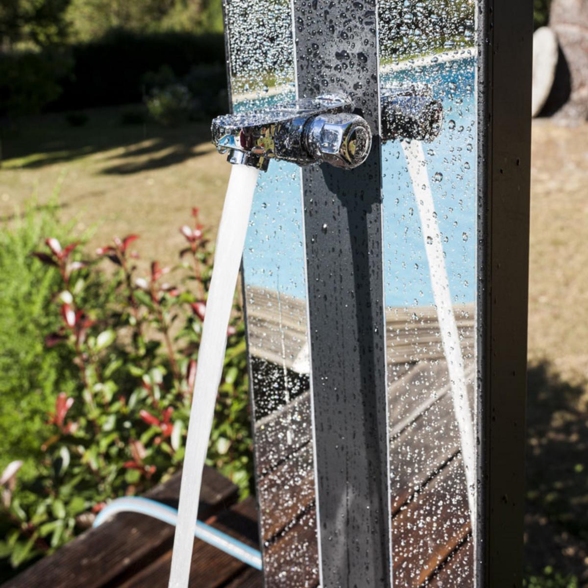 GRE Alu-Solardusche Luxe 38 Liter in silber/schwarz