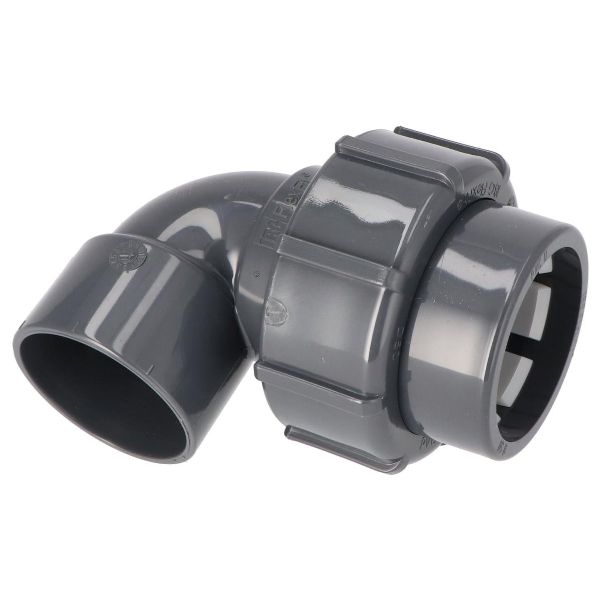 Angle de transition FlexFit, 90° Manchon adhésif 50 x 50 mm x connexion par collier