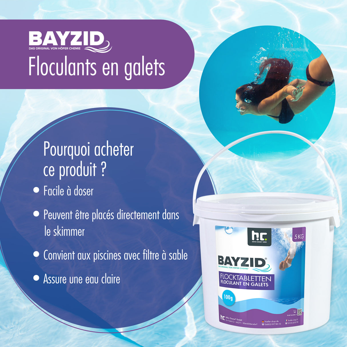 5 kg BAYZID® Floculant en galets