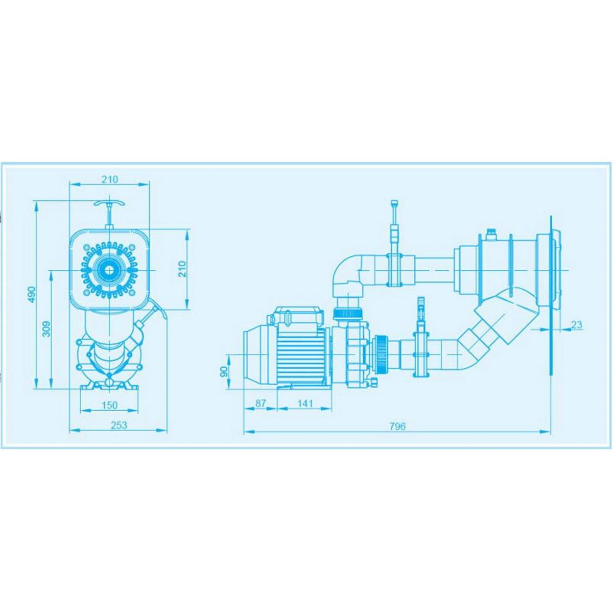 Système à contre-courant Aqua Flow Jet sans régulation d'air - 30m³/h - 230V