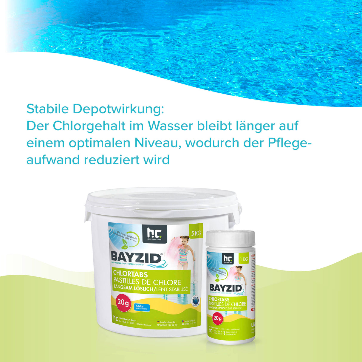 1 kg de tablettes de chlore BAYZID® 20g à dissolution lente