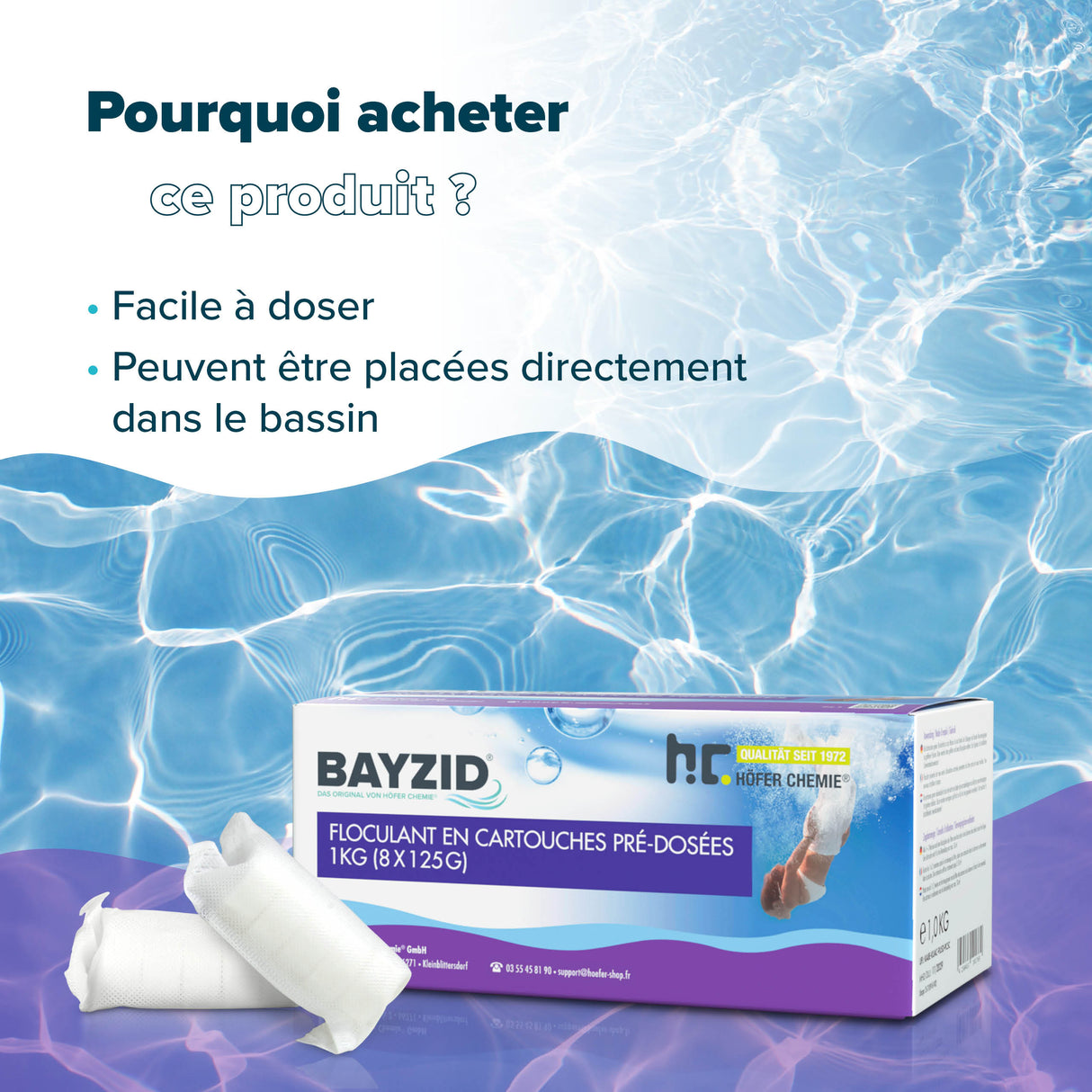 1 kg BAYZID® cartouches de floculant