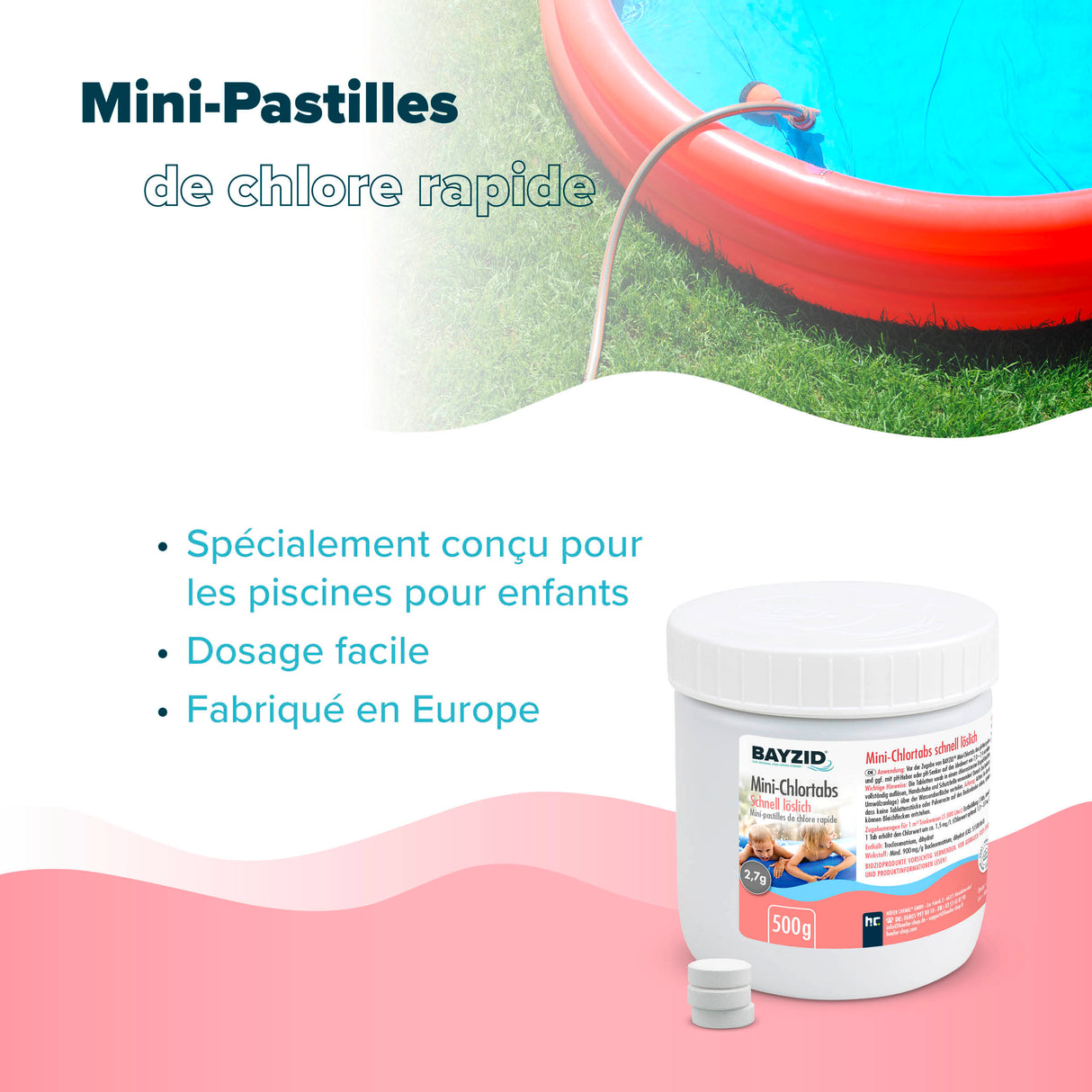 500 g BAYZID® Mini - Chlortabs 2,7 g für kleine Pools