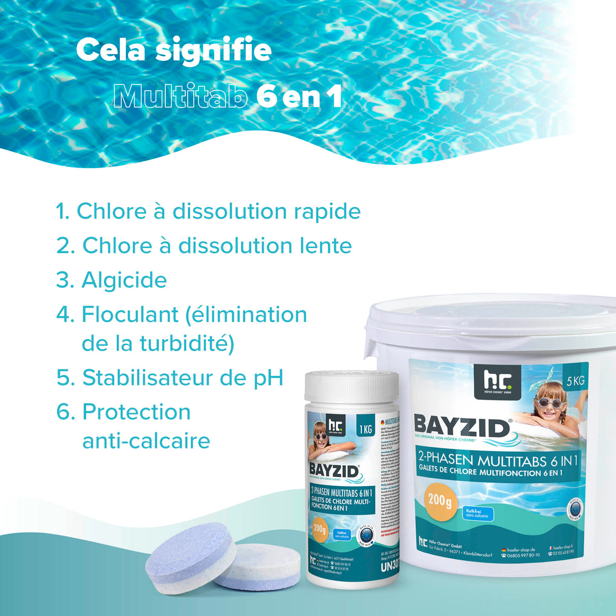 1 kg BAYZID® 2-Phasen-Multitabs 6in1, 200g