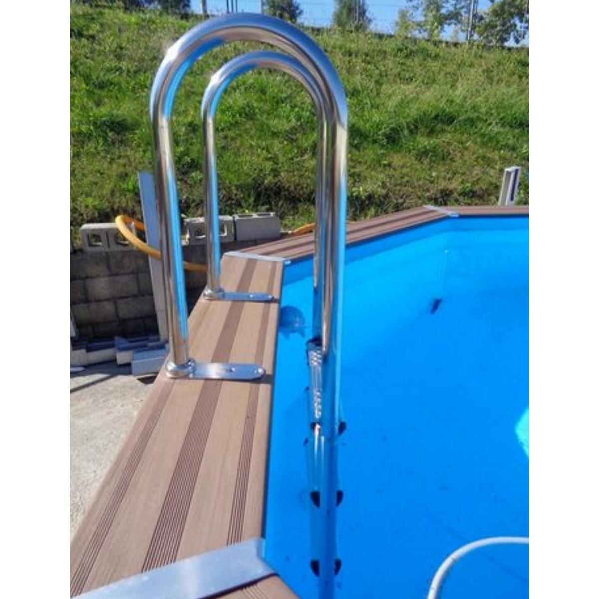 Ensemble piscine composite rectangulaire GRE 466 x 326 x 124 cm