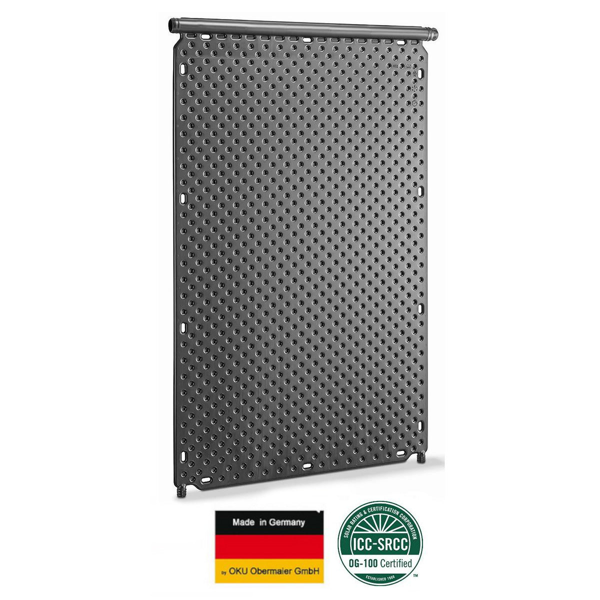 Absorbeur solaire OKU avec tube collecteur et 2 pièces de raccordement article 1000