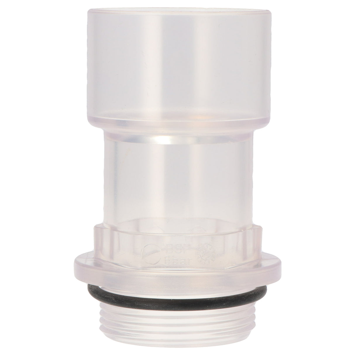 PVC Schlauchstutzen transparent - 50mm x 1 1/2" Klebemuffe x Außengewinde