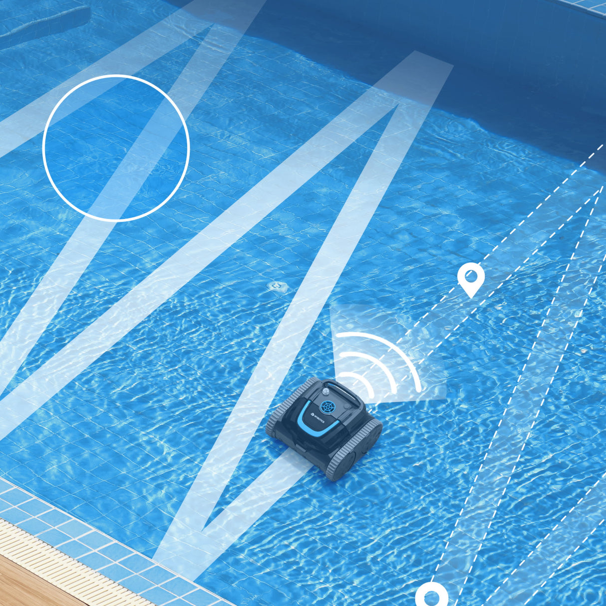WYBOT S1 – Premium Poolroboter für Wasserlinie, Boden & Wände, App-gesteuert