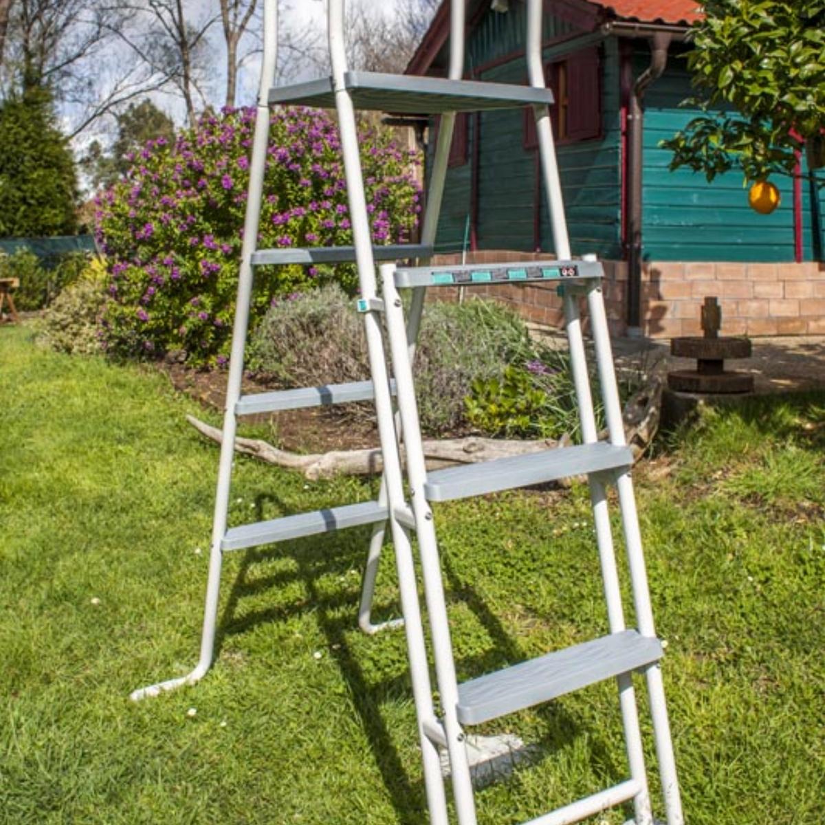 Ensemble piscine ronde GRE look nordique Finlande Ø 350 x 120 cm