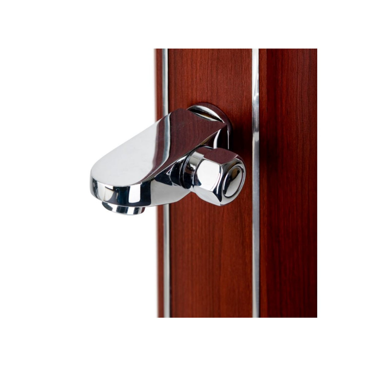 GRE Alu-Solardusche rund 32 Liter in Holzoptik