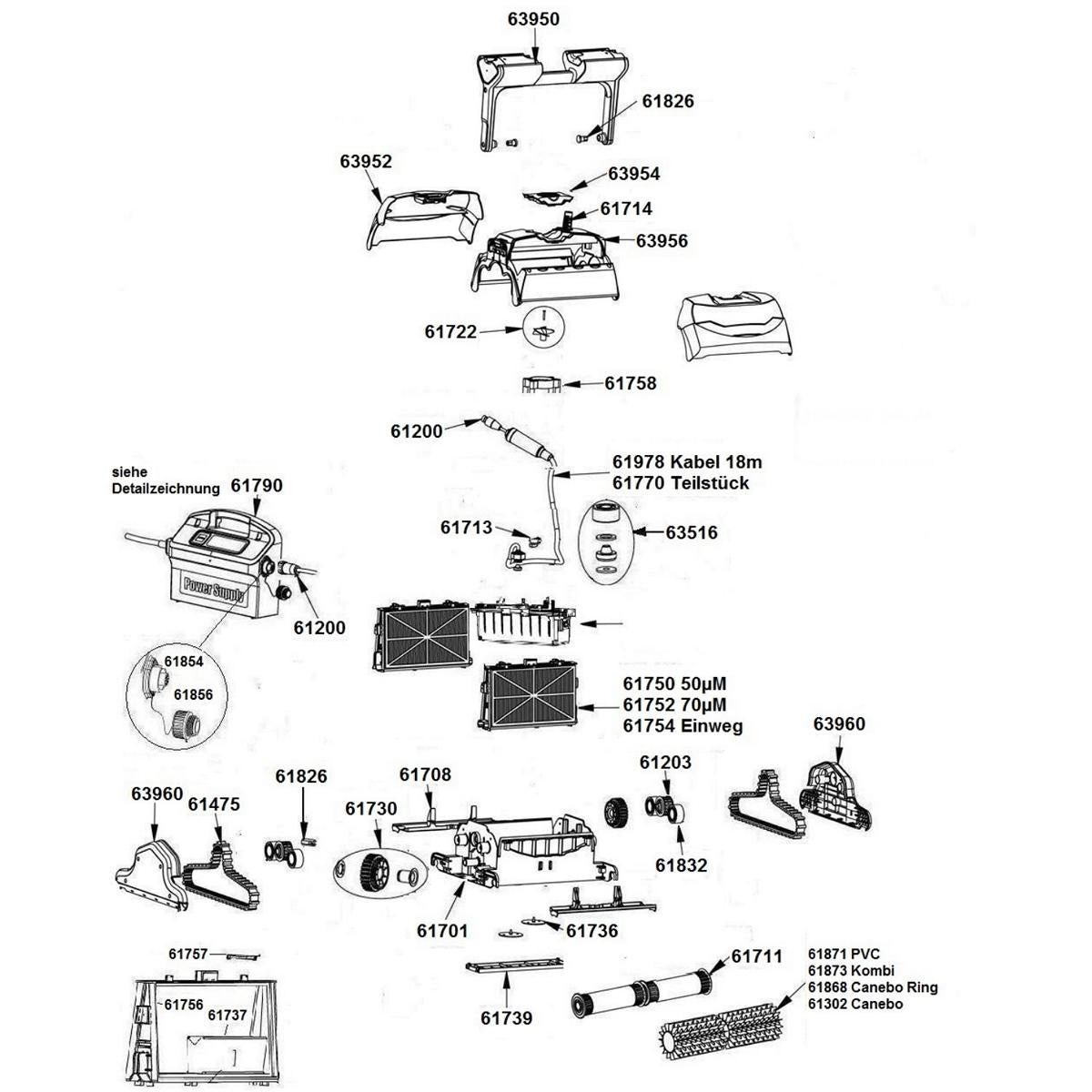 Brosse combinée 120 mm de long, grise