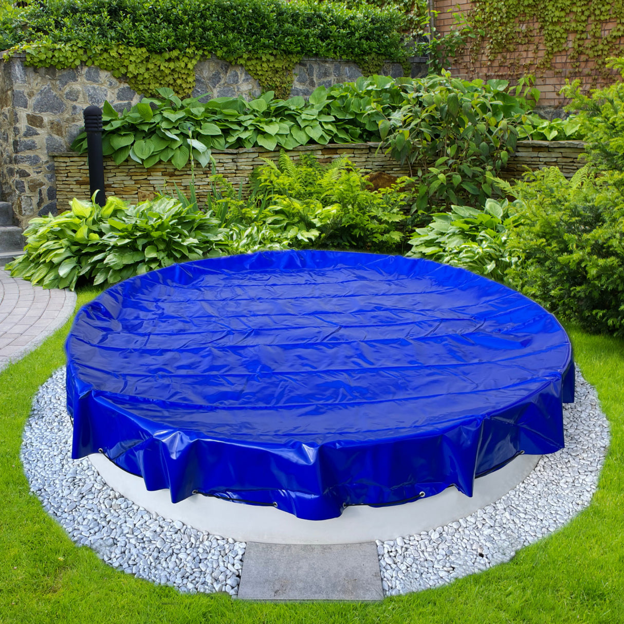 Bâche d'hiver pour piscine ronde 680g/m² premium peinte