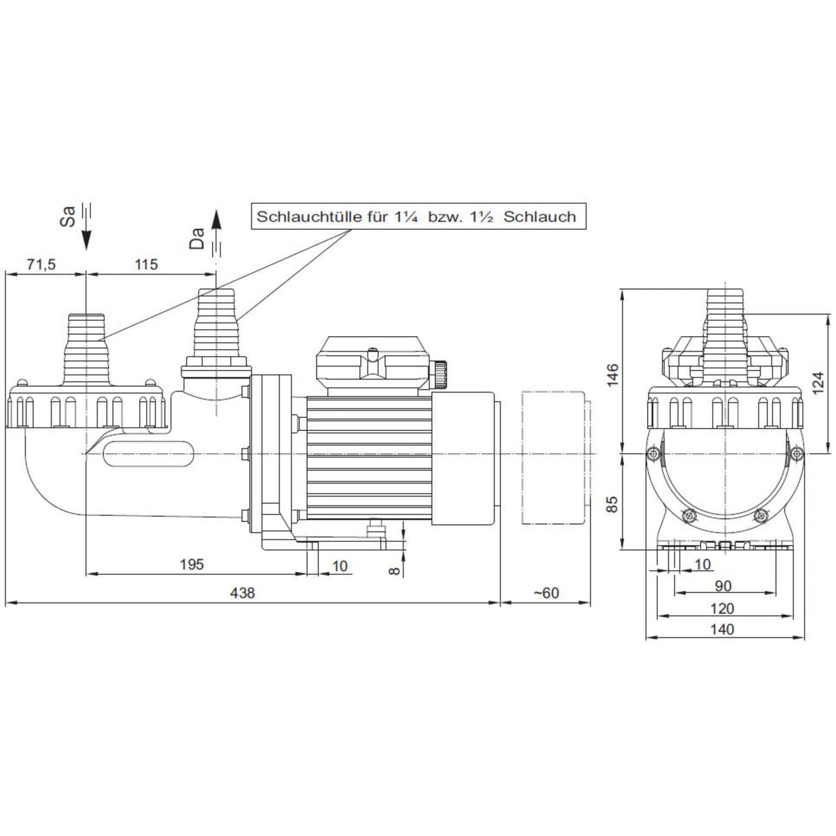 AQUA Splash II 6 - pompe de filtration 6m³/h jusqu'à 30m³ de teneur en eau