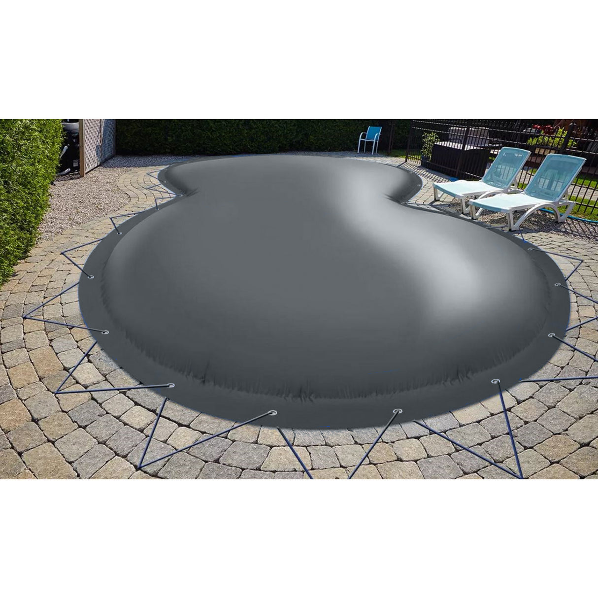 Couverture de piscine gonflable pour piscines en forme de huit