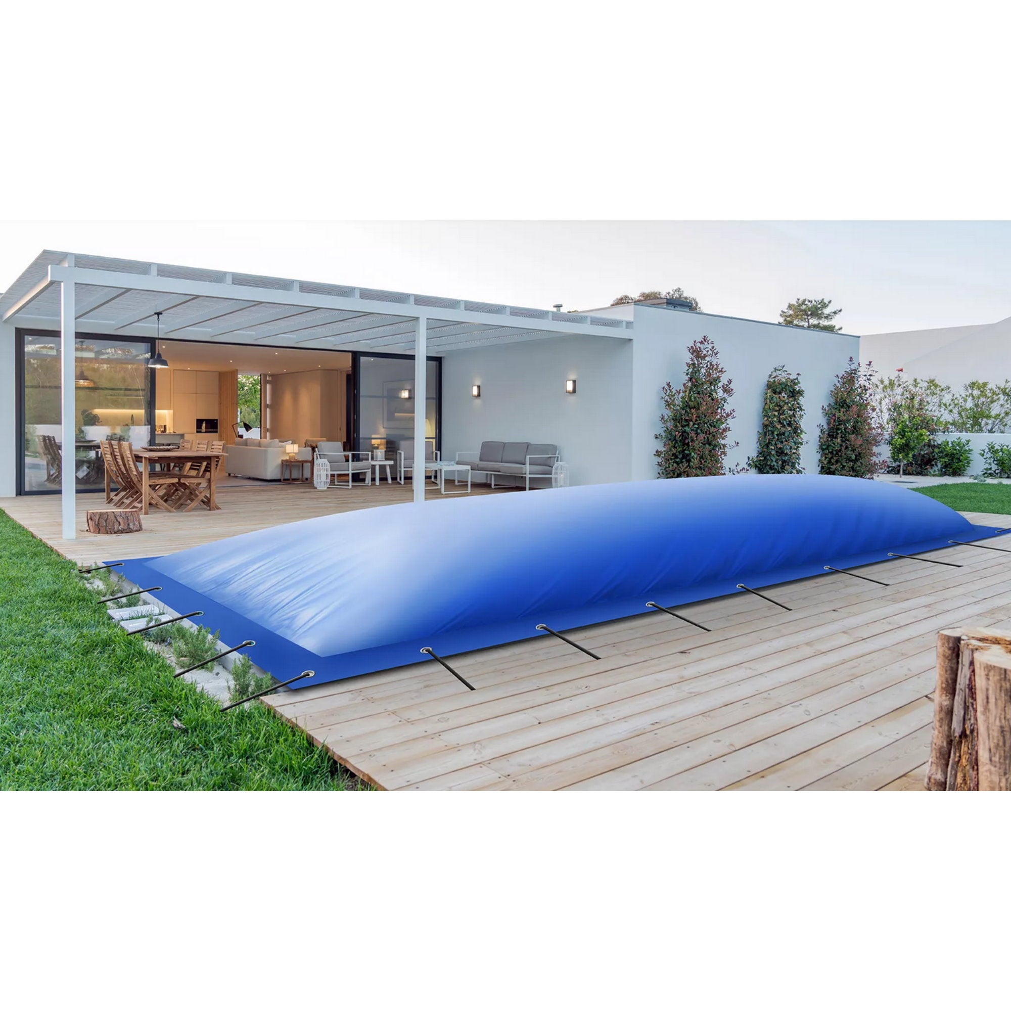 Aufblasbare Poolabdeckung Für Pools Bis 3x1,8 M – Wasserdichtes Oxford-Gewebe, Mit Solarheizung