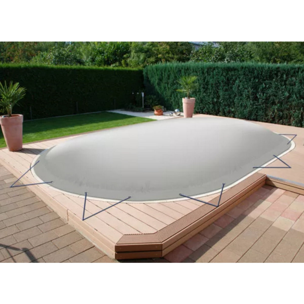 Couverture de piscine gonflable pour piscines de forme ovale