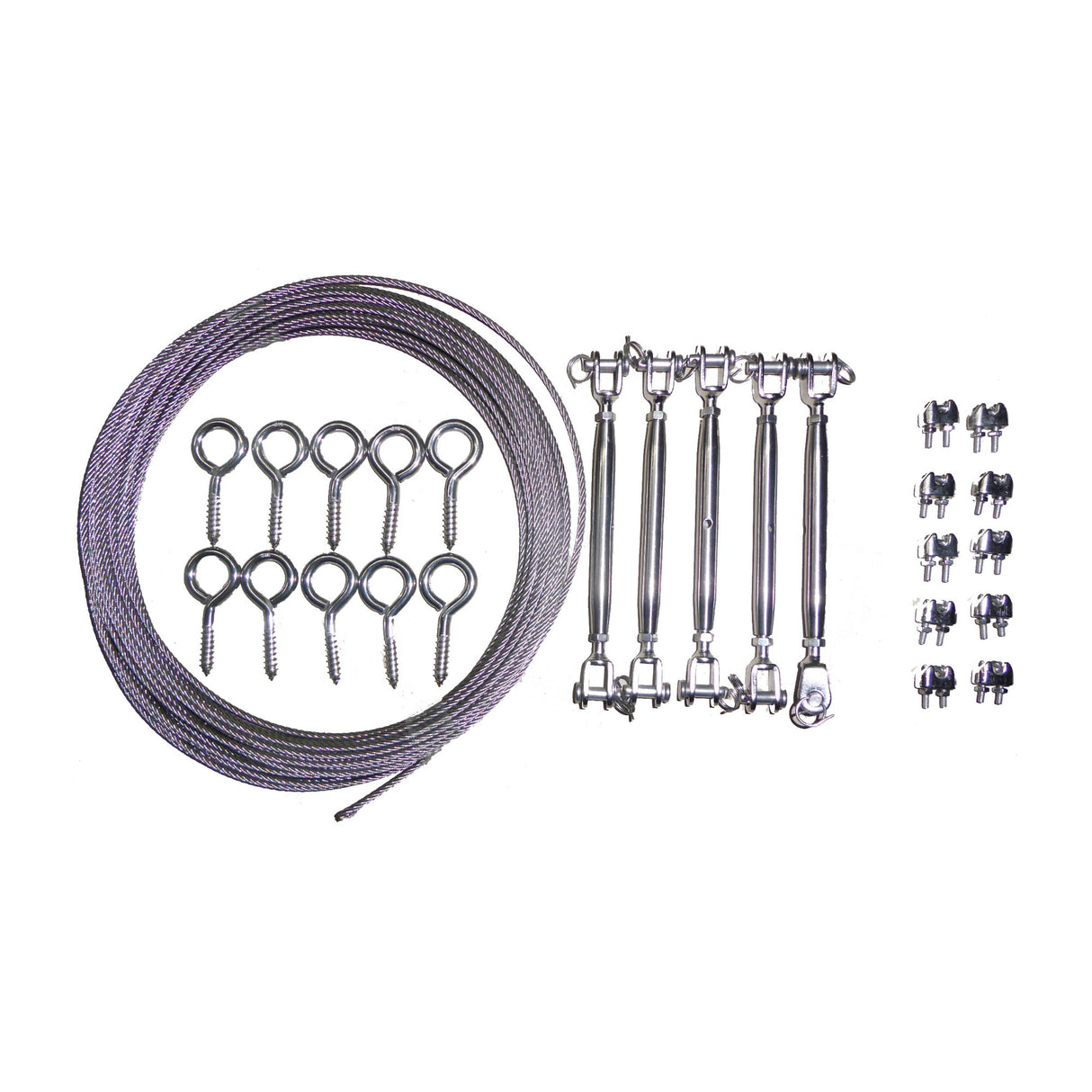 Kit de fixation pour toits plats Câble inox 20 m,...