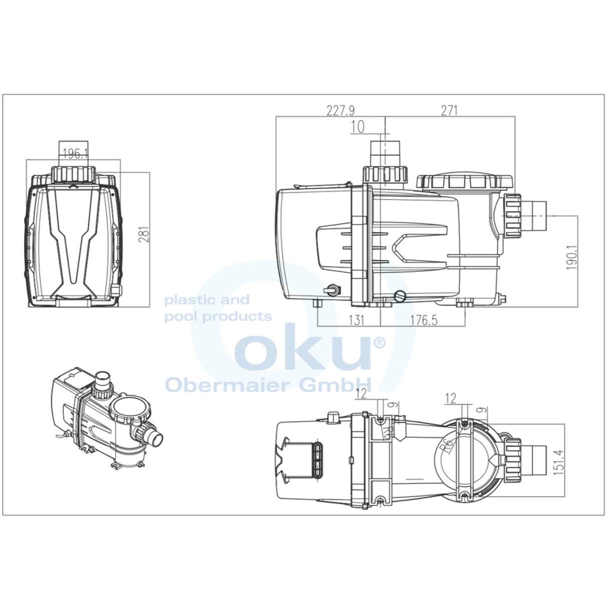 OKU ECO Whisper Filterpumpe - 230V - Drehzahlgesteuerte Poolpumpe