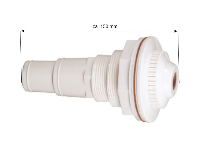 Buse d'entrée 38 mm avec contre-écrou et buse de tuyau