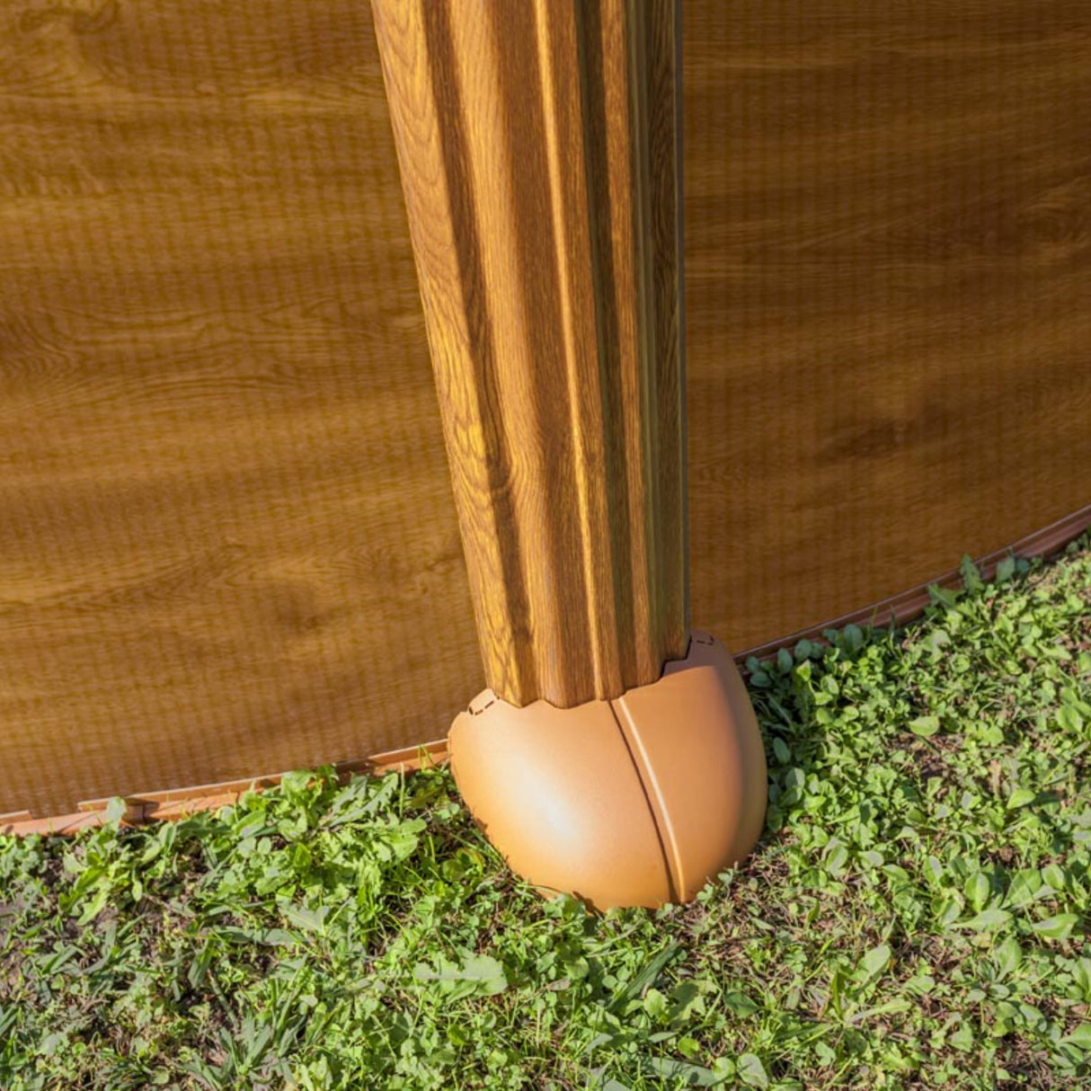 GRE Rundformbeckenset Holzoptik Mauritius Ø 550 x 132 cm