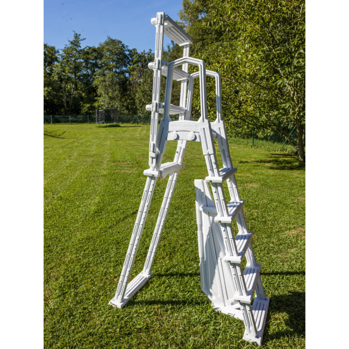 Échelle de sécurité GRE Premium en PEHD pour piscines hors sol - pour hauteurs de piscine 120 cm - 132 cm