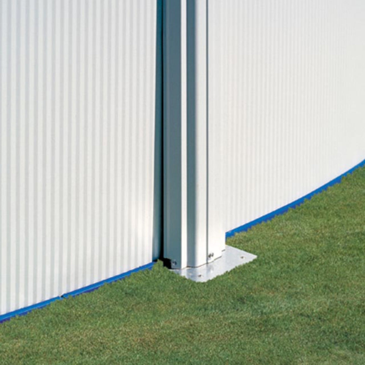 Ensemble piscine forme ovale GRE aspect acier Fidji 500 x 300 x 120 cm